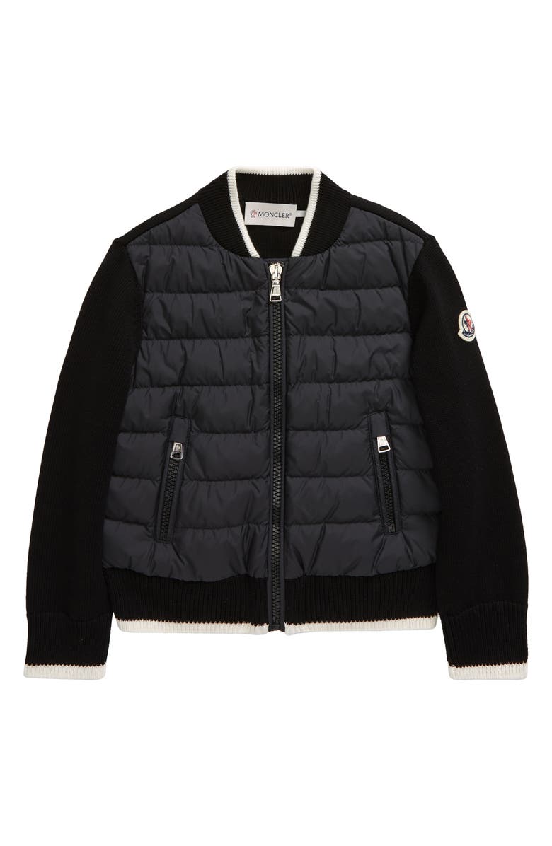 Moncler Kids' Mixed Media Quilted Down Jacket, Main, color,