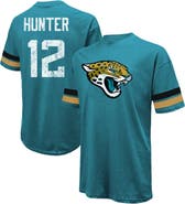Majestic Threads Men's Majestic Threads Travis Hunter Teal Jacksonville Jaguars 2025 NFL Draft First Round Pick Oversized T-Shirt