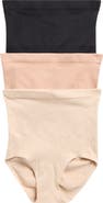 SKINNY GIRL 3-Pack Jacquard Panel High Waist Seamless Shaping Briefs