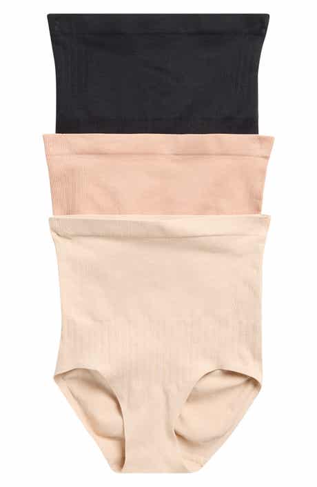 SKINNY GIRL 3-Pack Jacquard Panel High Waist Seamless Shaping Briefs