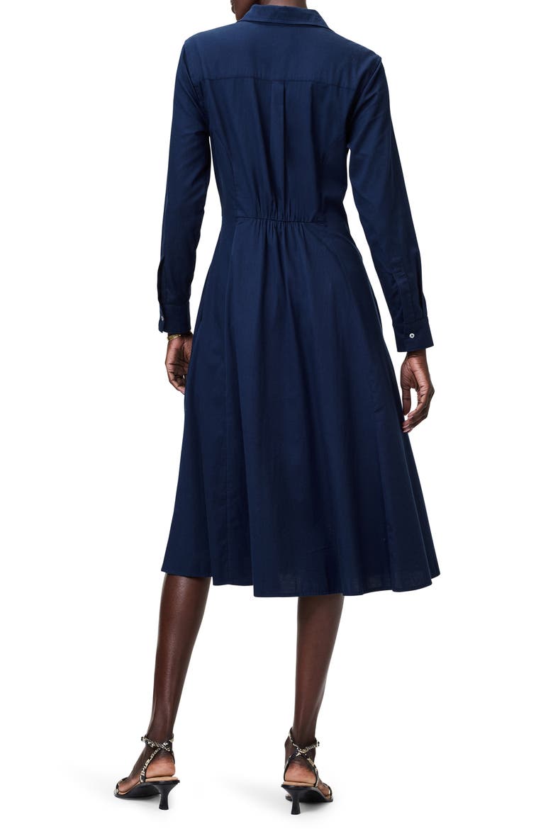 Jessie Long Sleeve Tie Waist Shirtdress, Alternate, color, DARK INDIGO