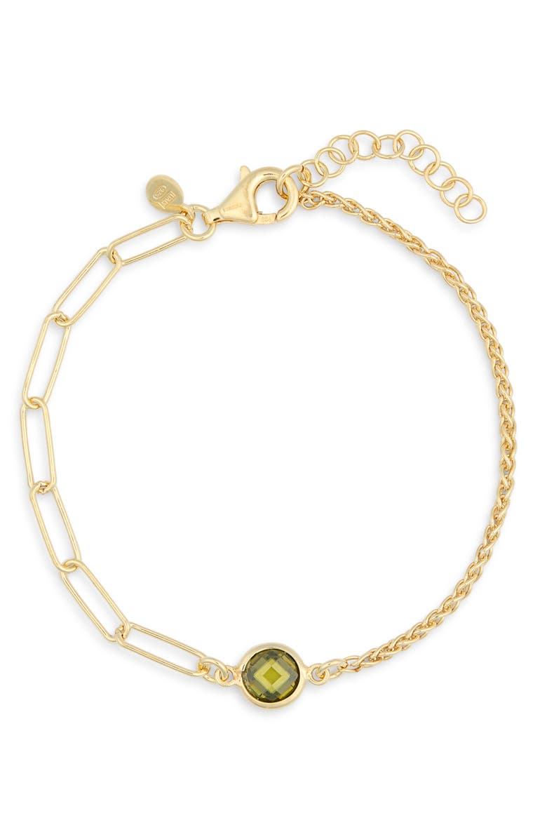 MESHMERISE Crystal Station Mix Chain Bracelet, Main, color, Yellow-Green