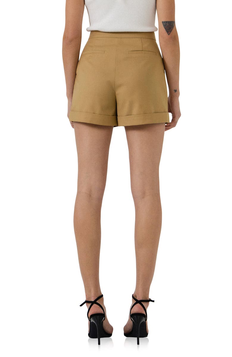 Endless Rose Tailored High Waist Shorts, Alternate, color, Brown