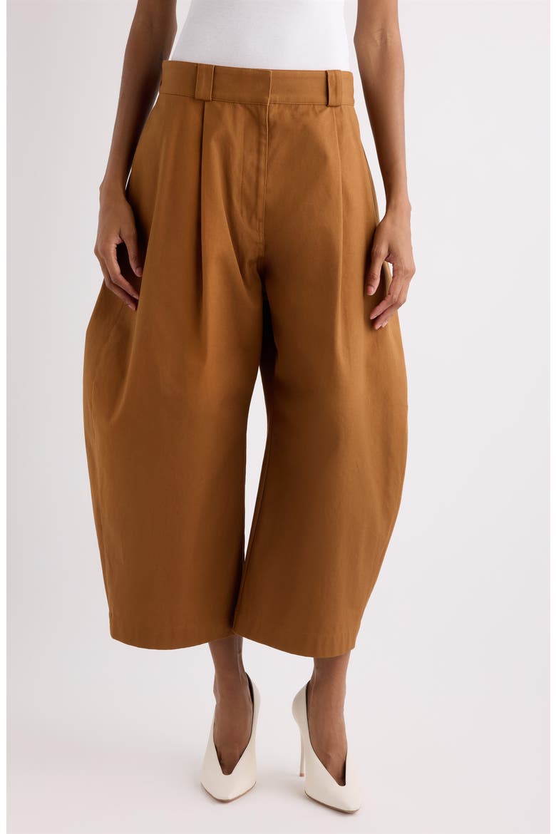 Pleated Long Bermuda Pants, Main, color, 2602 CAMEL