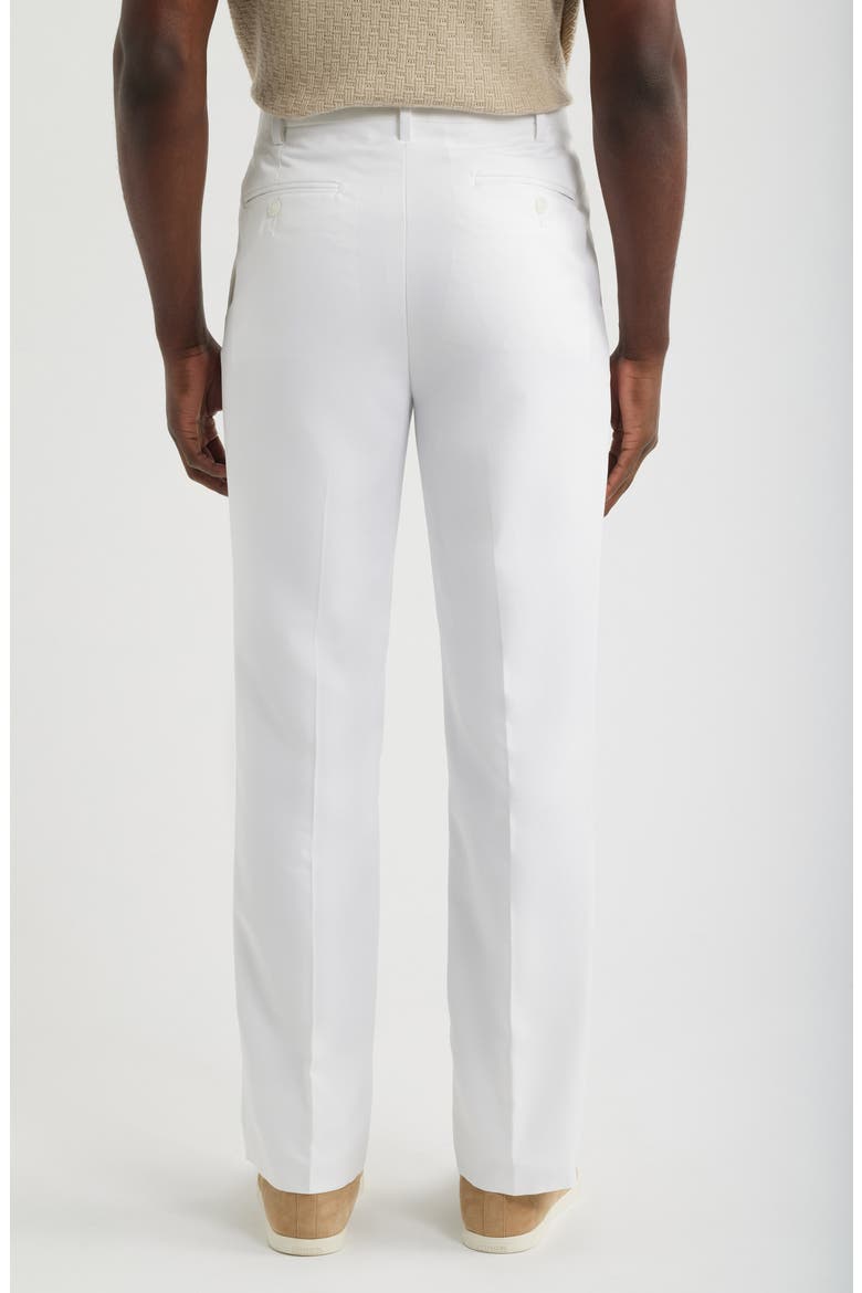 Microfiber Flat Front Pants, Alternate, color, WHITE