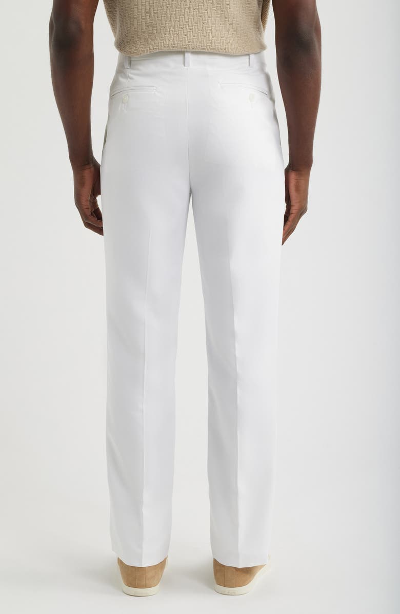 Berle Microfiber Flat Front Pants, Alternate, color, White