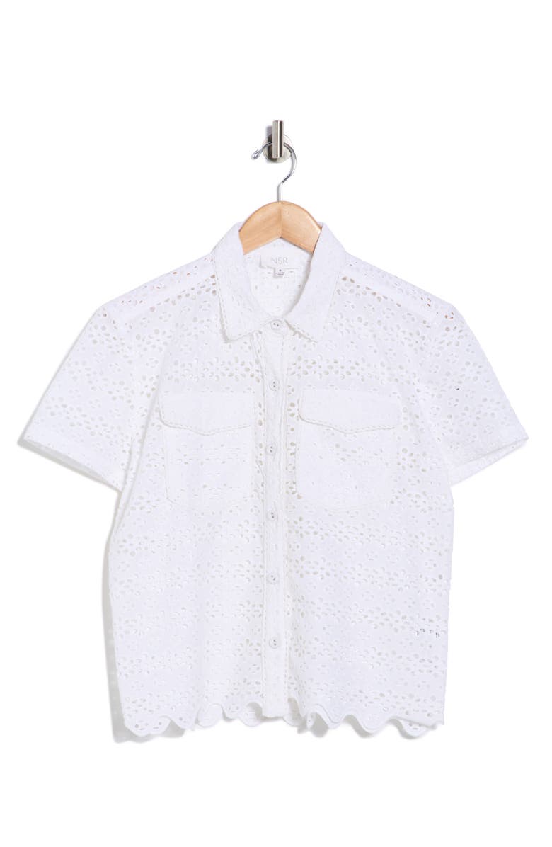 NSR Eyelet Button-Up Shirt, Main, color, White