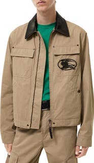 Burberry Leather Collar Cotton Workwear Jacket