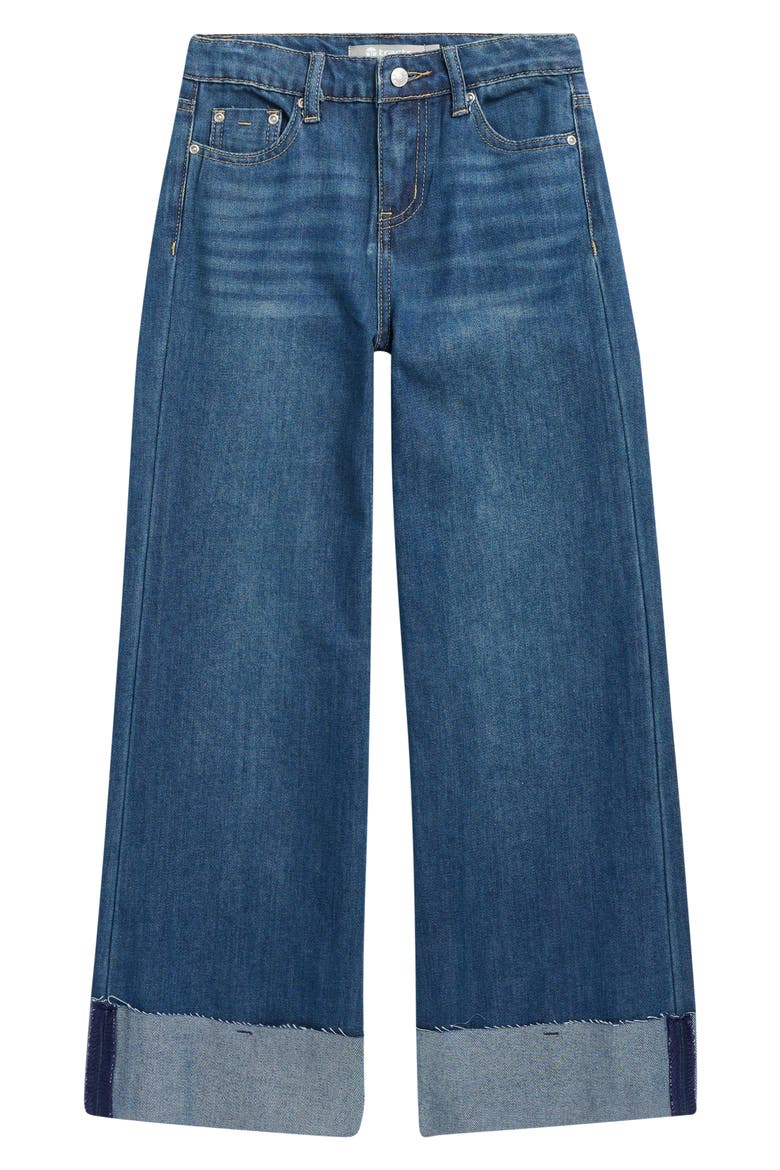 Kids' Cuffed Wide Leg Jeans, Main, color, INDIGO