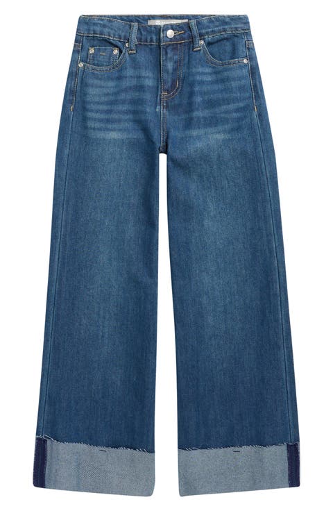 Kids' Cuffed Wide Leg Jeans (Big Kid)
