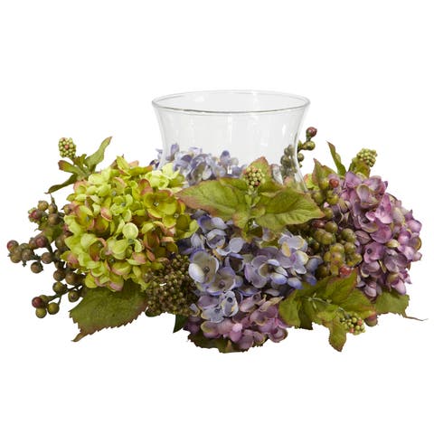Mixed Hydrangea Candelabrum Artificial Arrangement