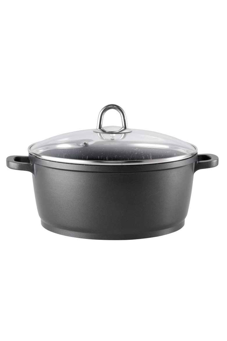 GRANITE Casserole with Lid 4.5qt, Main, color, BLACK
