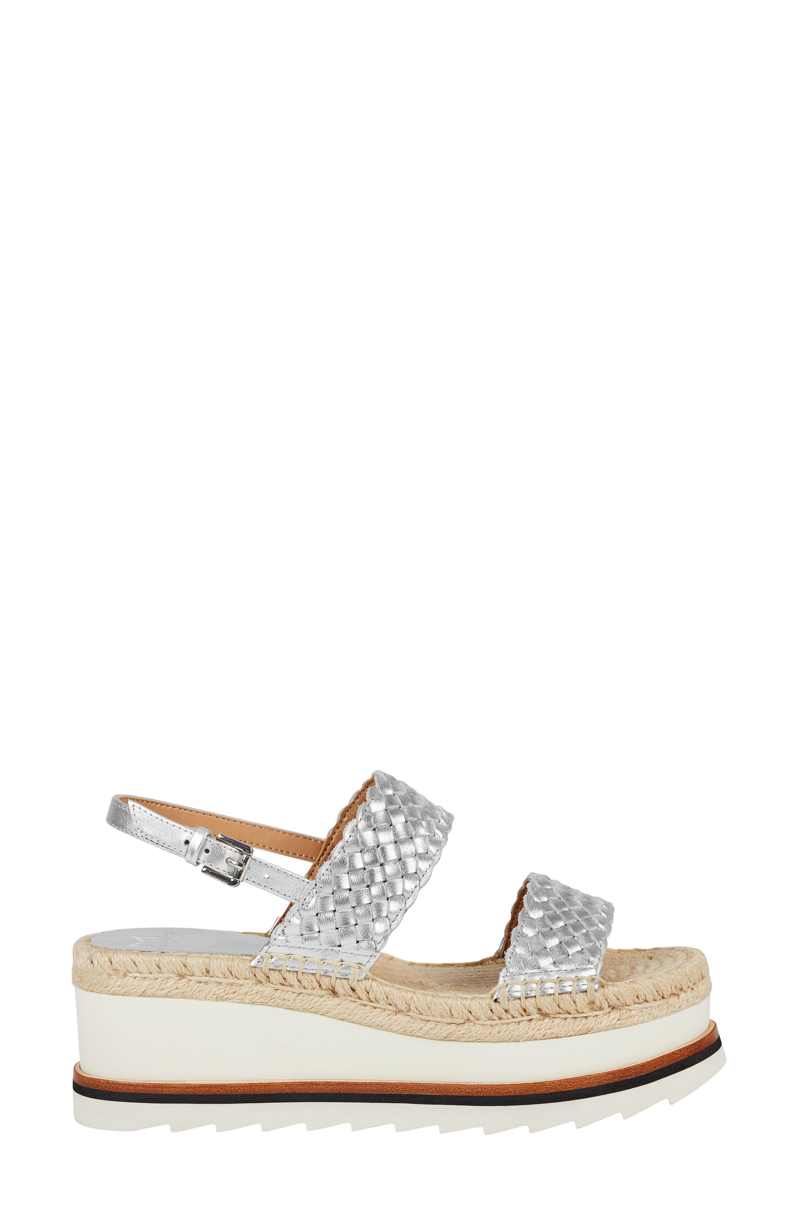 Marc Fisher LTD. Gabli Slingback Sandal, Alternate, color, SILVER LEATHER