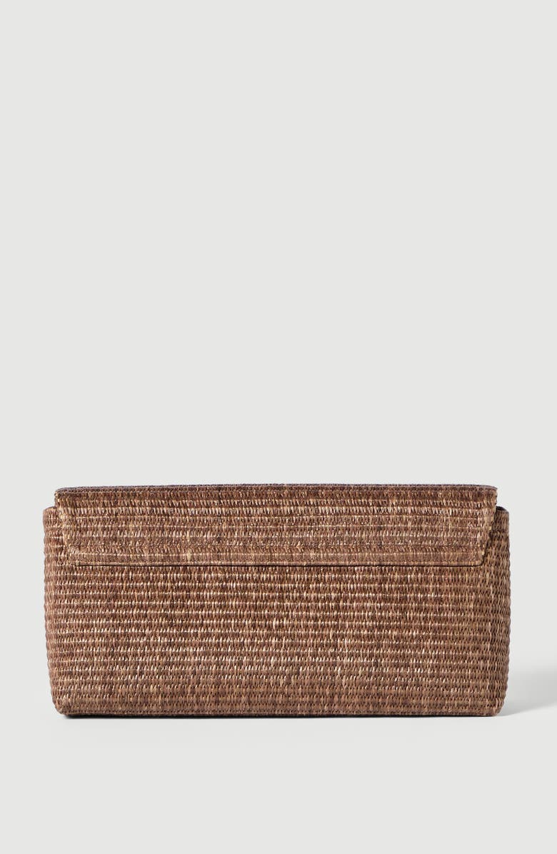 Brunello Cucinelli Raffia sartorial clutch bag, Alternate, color, Light Brown