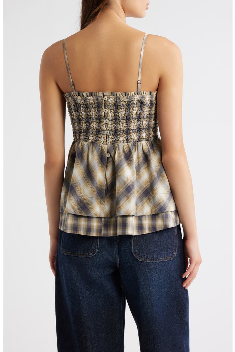 Azalea Smocked Organic Cotton Camisole, Alternate, color, CARDAMON