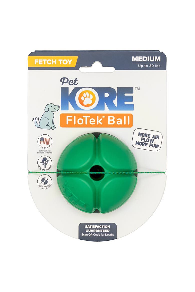 FloTex Ball, Medium, 2.5 Inch, Green, Dog Toy, Main, color, Green