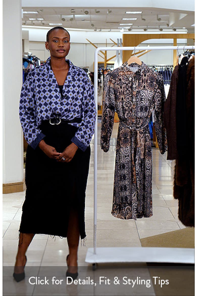 Mixed Print Long Sleeve Shirtdress video