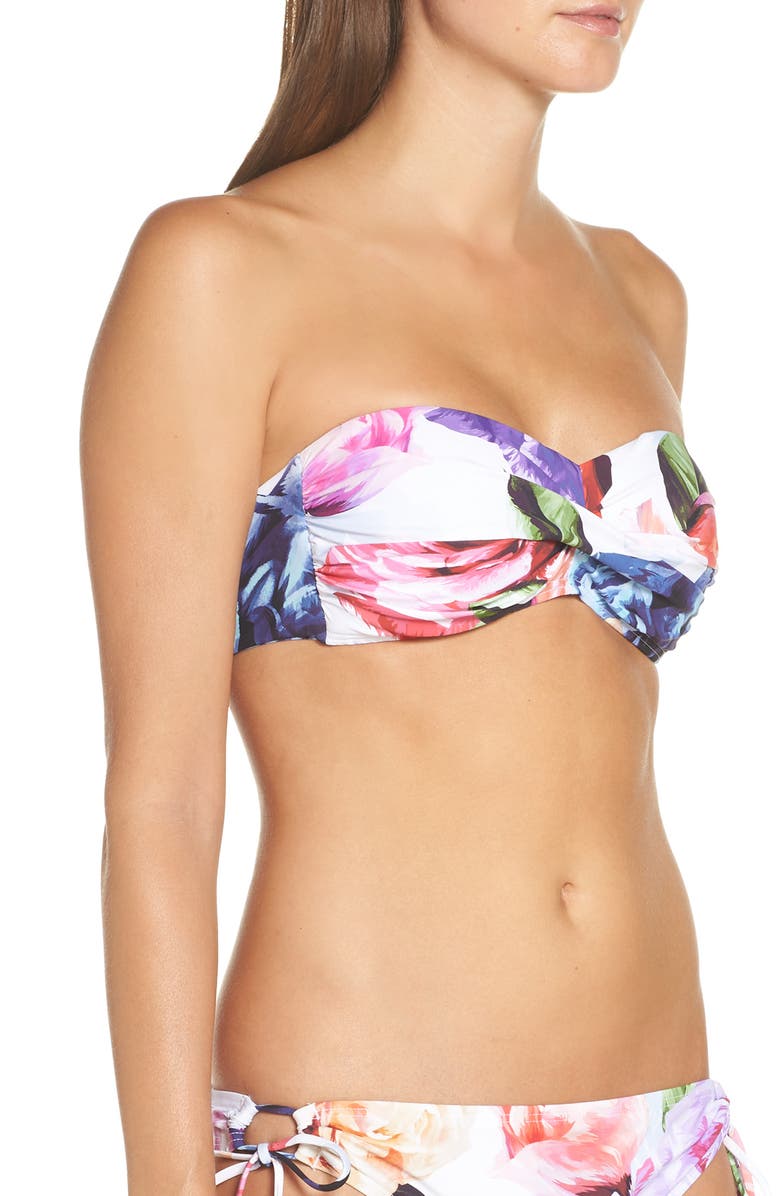 La Blanca Floral Bandeau Bikini Top, Alternate, color,