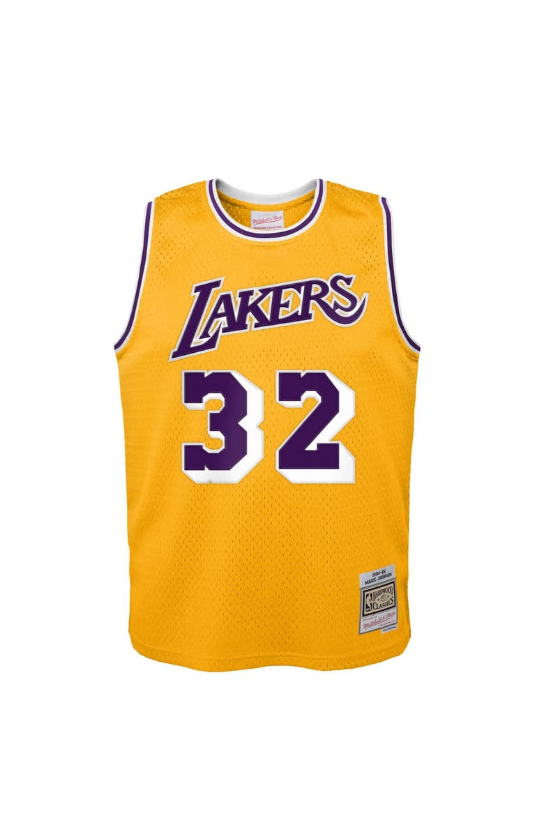Mitchell & Ness Toddler Magic Johnson Gold Los Angeles Lakers 1984/85 Swingman Jersey, Alternate, color, Gold