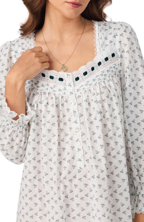 Eileen West Vintage Print Ballet Nightgown In White