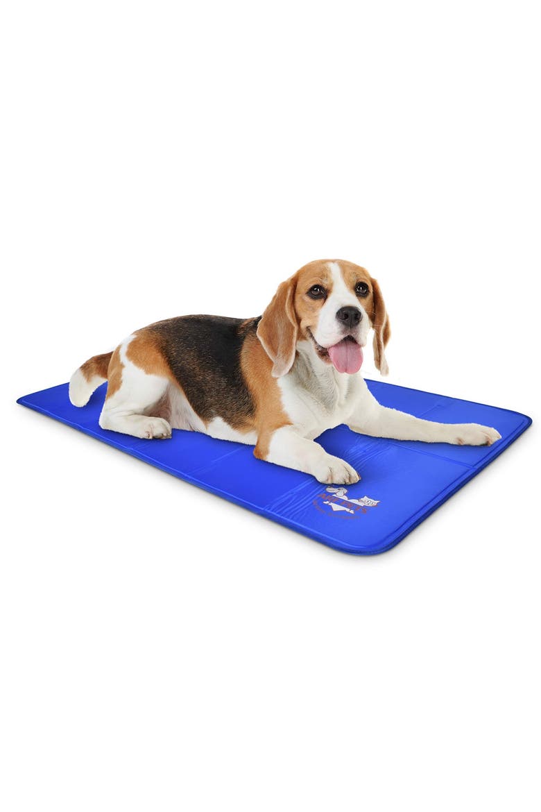 Dog Cooling Mat with Durable Non-Toxic Gel Design, Main, color, Blue