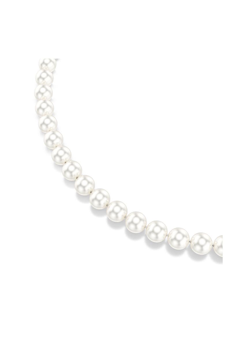 Matrix Faux Pearl Tennis Necklace, Alternate, color, WHITE/ SILVER