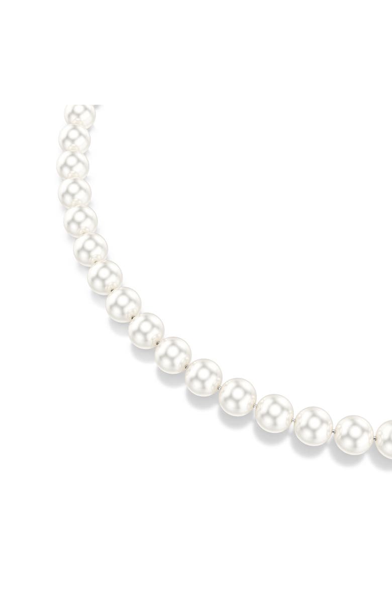 Swarovski Matrix Faux Pearl Tennis Necklace, Alternate, color, White/ Silver