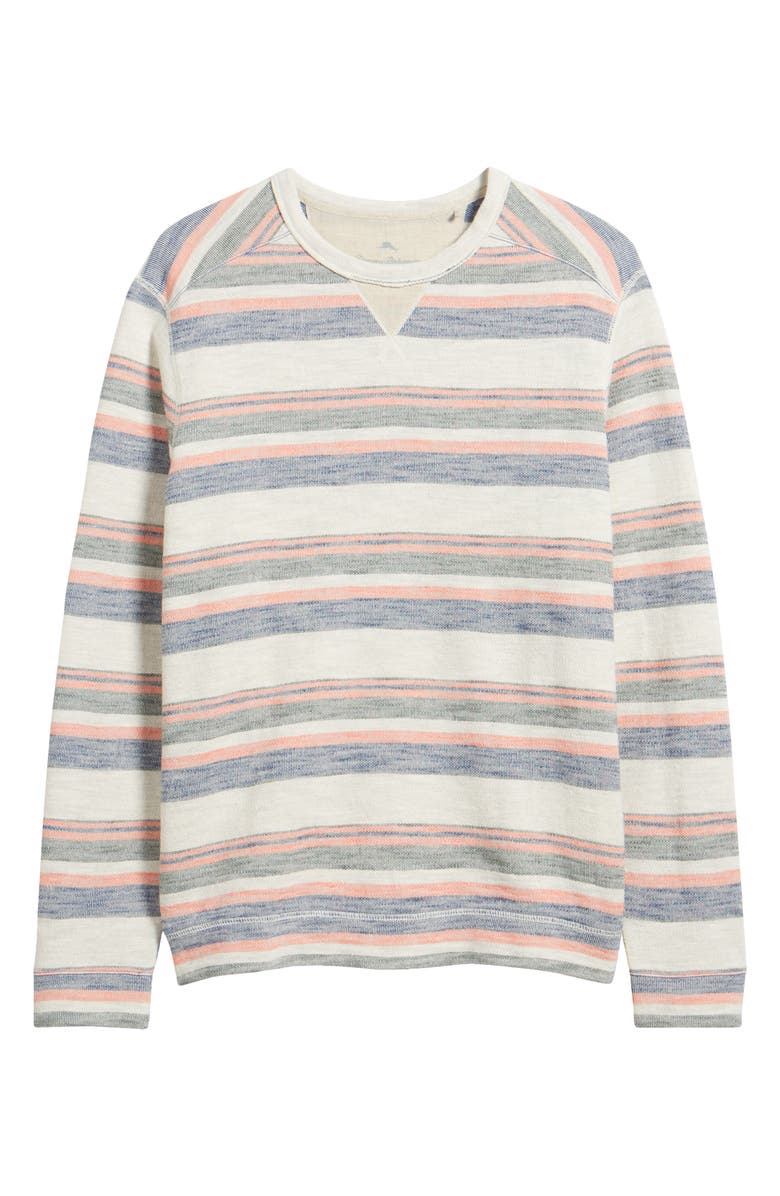 Tommy Bahama Grandview Stripe Sweatshirt, Alternate, color, Light Grey Heather