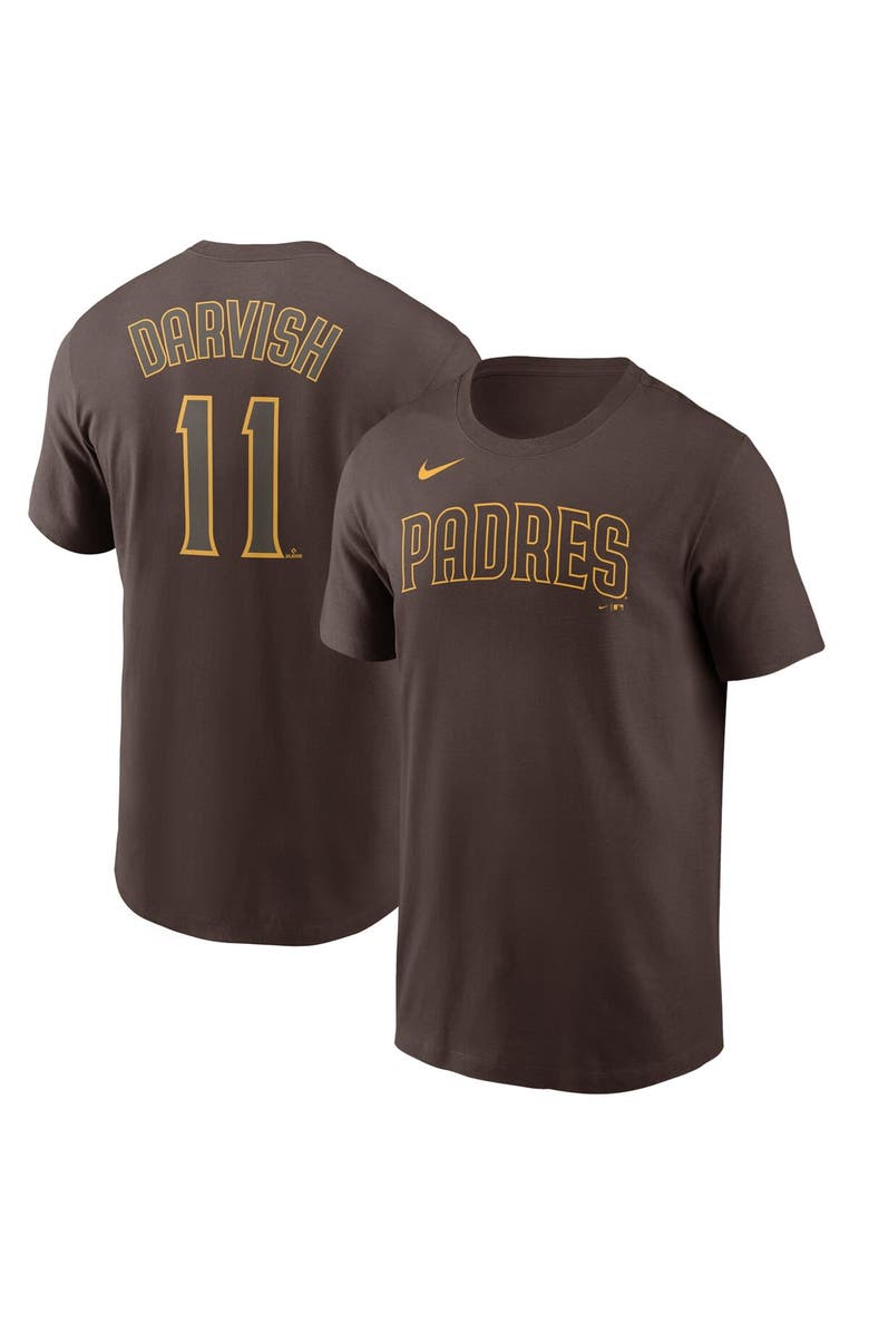 Nike Men's Nike Yu Darvish Brown San Diego Padres Name & Number T-Shirt, Main, color, 