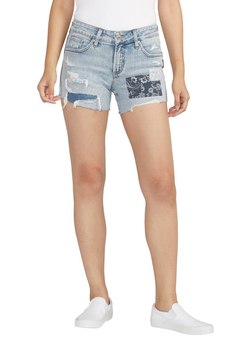 Distressed Boyfriend Denim Shorts, Main, color, INDIGO