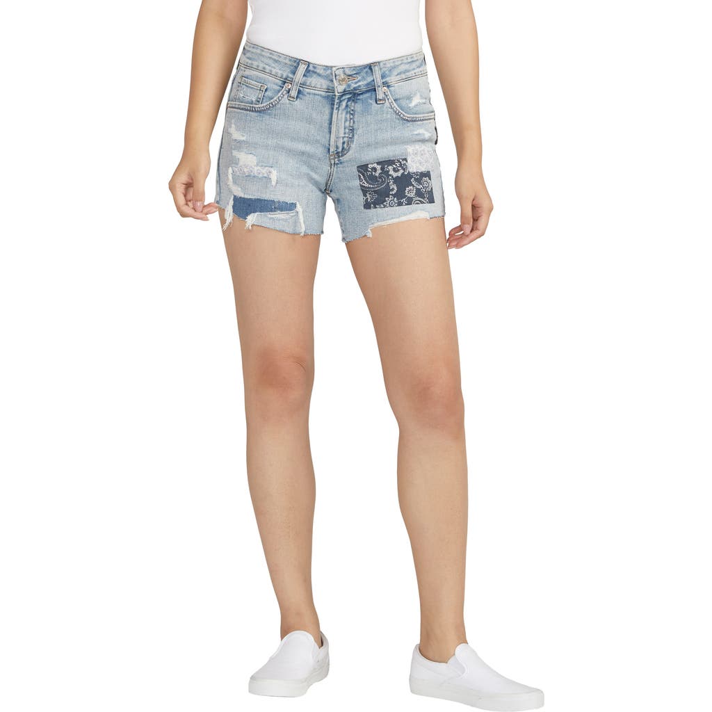 Silver Jeans Co. Distressed Boyfriend Denim Shorts in Indigo at Nordstrom, Size 31