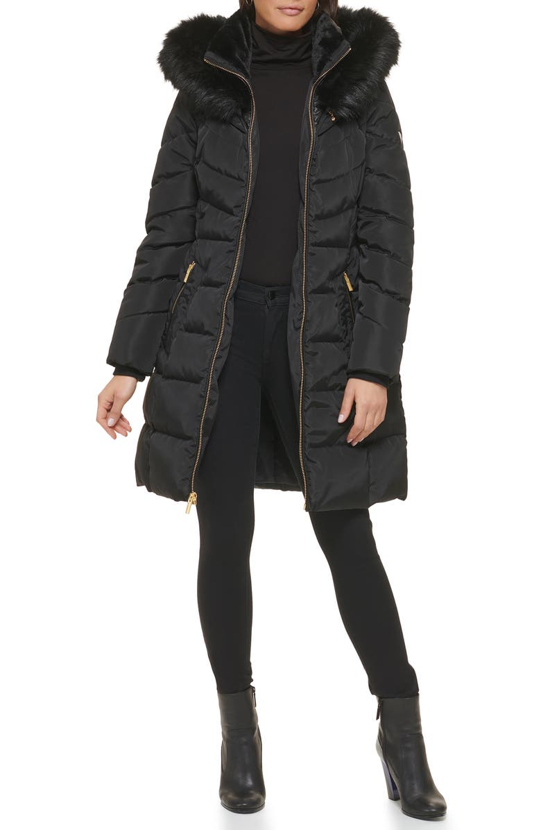 Vintage Guess Sand Leather & Faux Fur Coat