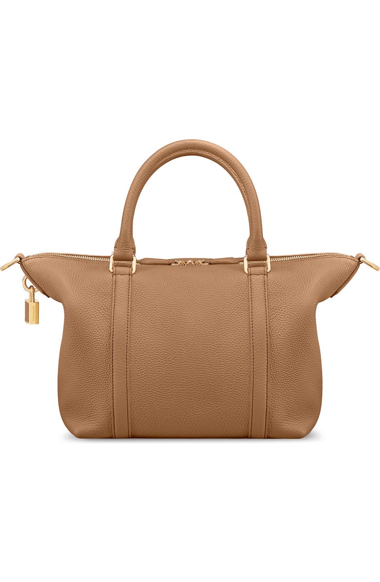 MAISON de SABRÉ Small Leather Weekender Bag, Alternate, color, Sandstone Brown