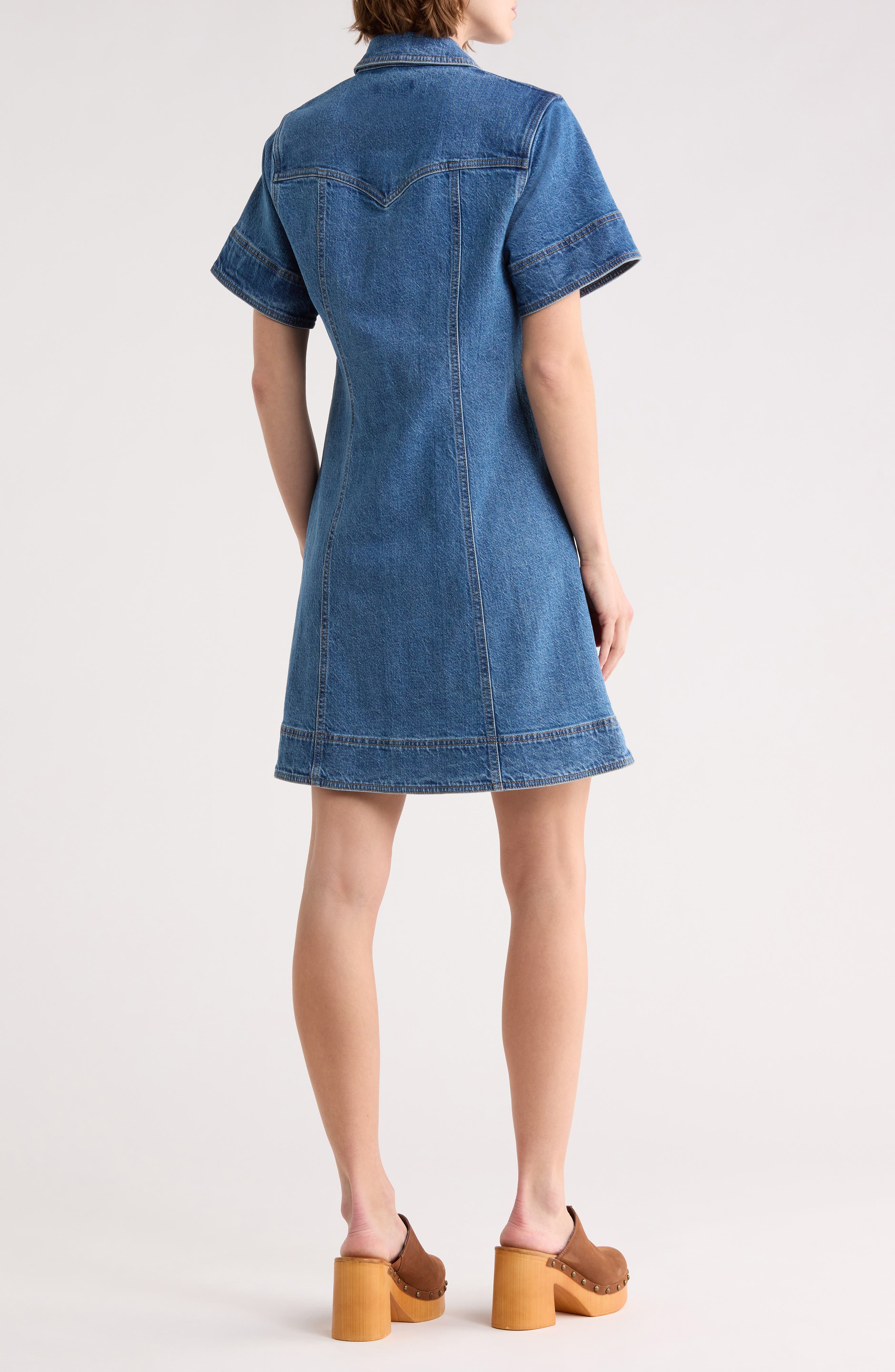 Stretch Denim Shirtdress - image 2