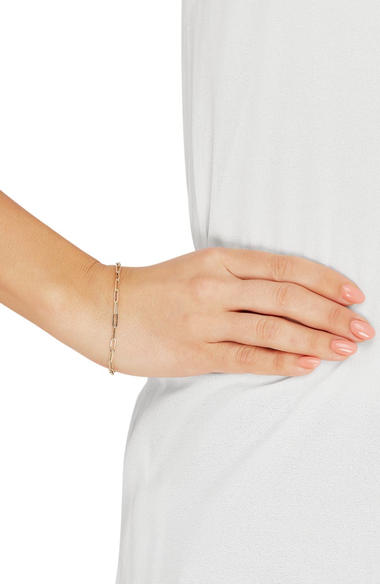 Frankie & Zoe 14K Yellow Gold Paper Clip Chain Bracelet, Alternate, color, Yellow Gold