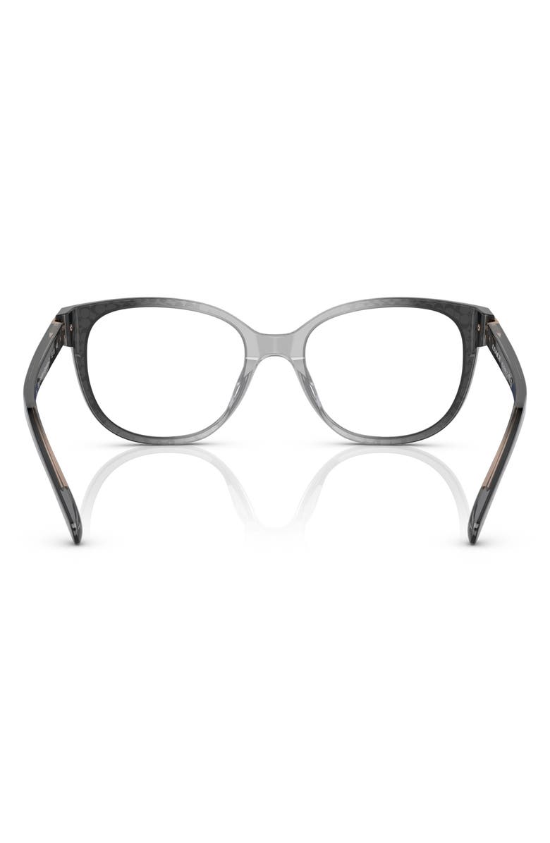 COACH 52mm Irregular Optical Glasses, Alternate, color, Grey / Signature C / Demo Lens