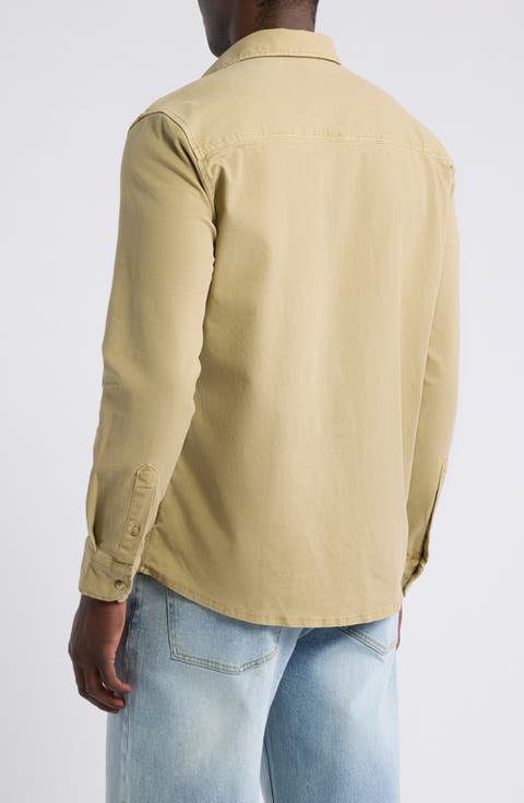 Cotton Blend Twill Shirt Jacket