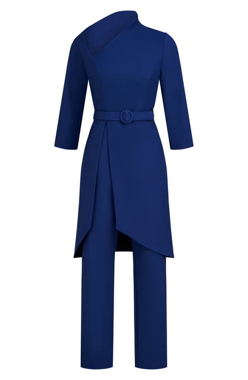 Kay Unger Perdita Jumpsuit In Admiral Blue