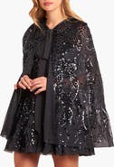 Needle & Thread Sequin Ribbon Hooded Cape