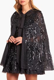 Needle & Thread Sequin Ribbon Hooded Cape