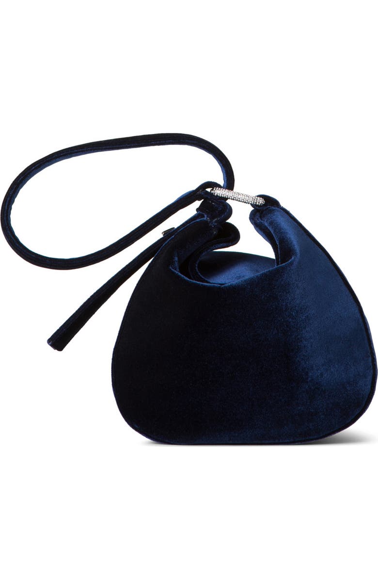 Akris Mini Anna Velvet Hobo Bag, Alternate, color, 078 Denim