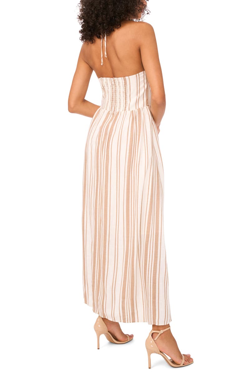 Halogen<sup>®</sup> Cutout Halter Maxi Dress, Alternate, color, Mink