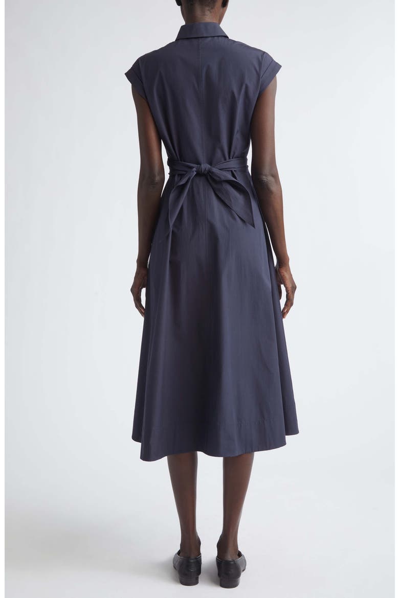 Organic Cotton Poplin Wrap Shirtdress, Alternate, color, INK