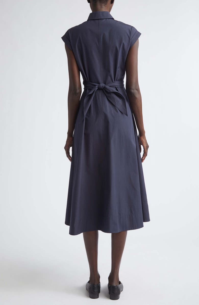 Lafayette 148 New York Organic Cotton Poplin Wrap Shirtdress, Alternate, color, Ink