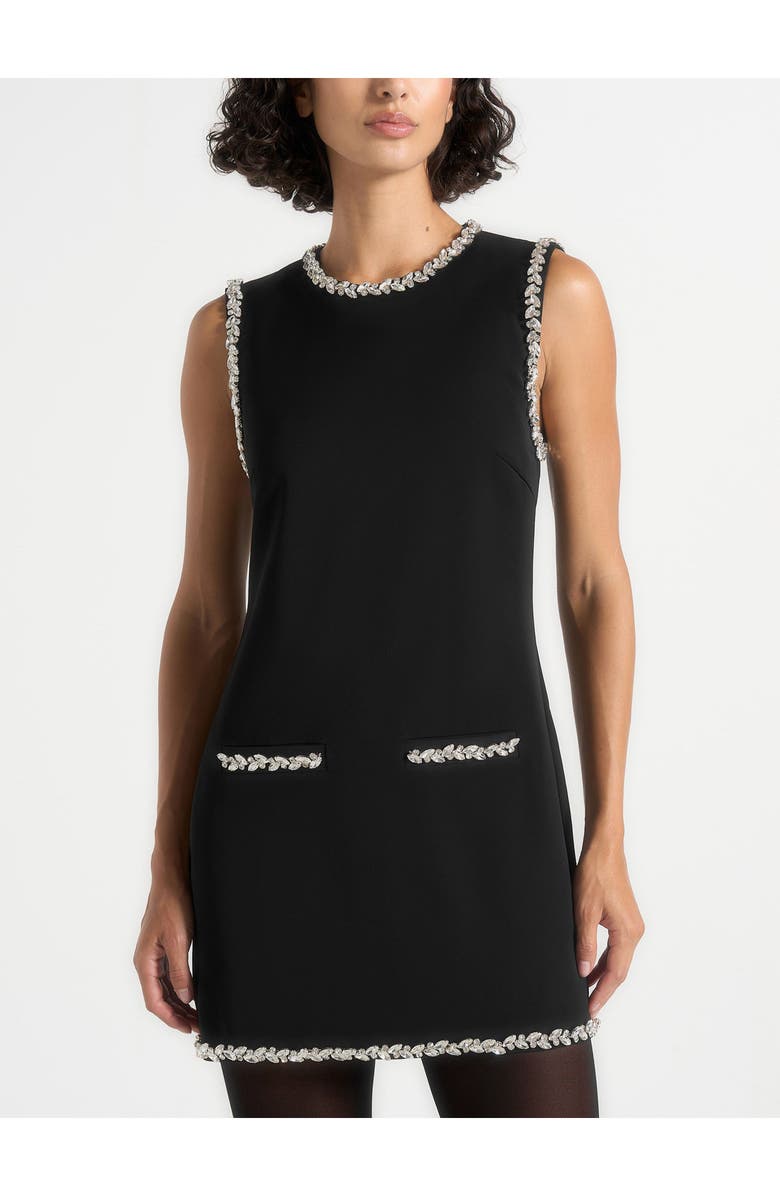 Manière De Voir Cia Embellished Sheath Mini Dress, Alternate, color, Black