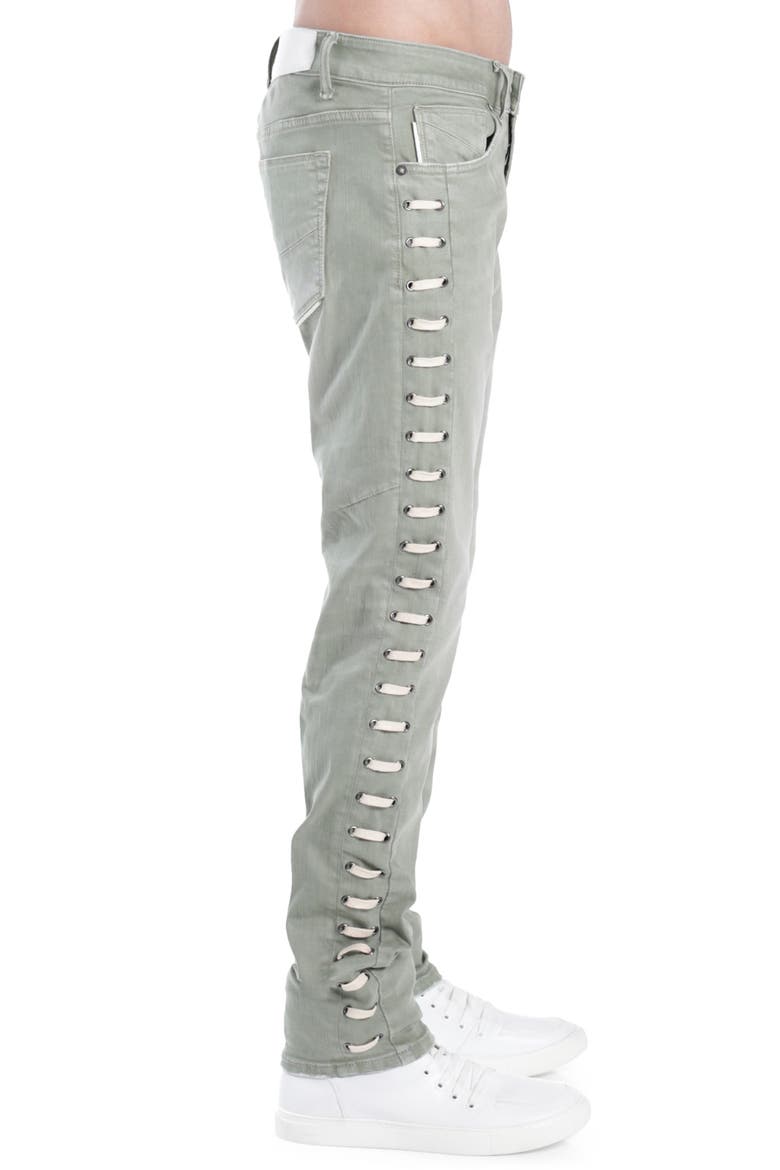Strat Super Skinny Jeans, Alternate, color, GREEN