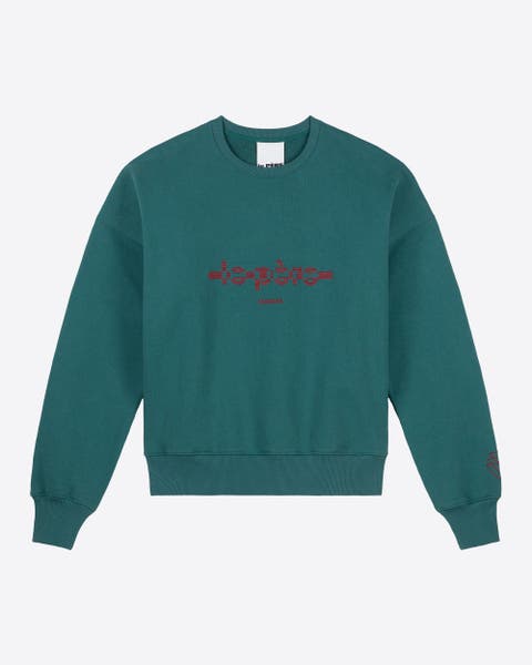 Le PÈRE Quartier Hunter Green Loopback Cotton Crewneck Sweatshirt