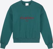 le PÈRE Le PÈRE Quartier Hunter Green Loopback Cotton Crewneck Sweatshirt