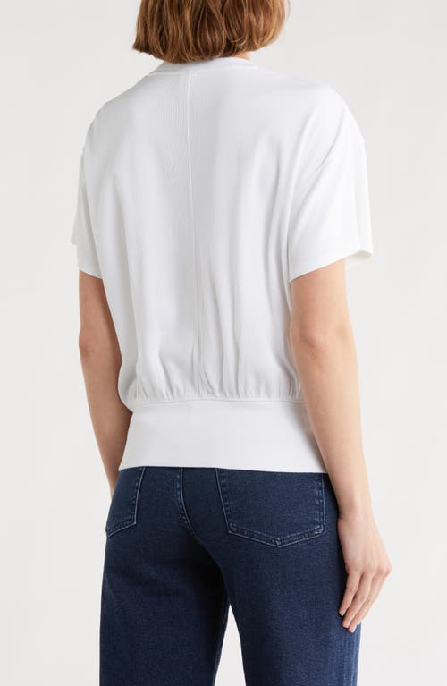 Melrose And Market Banded Hem Rib T-shirt In White