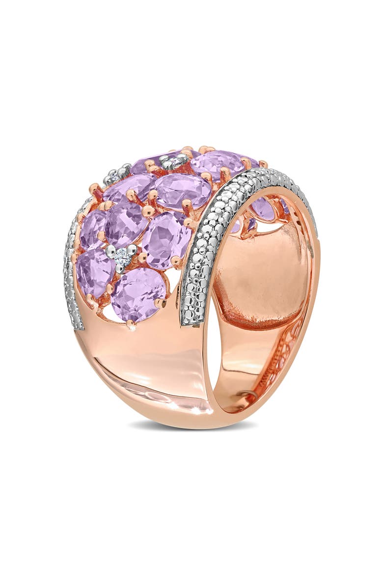 Rose de France Amethyst & Diamond Dome Ring, Alternate, color, PURPLE
